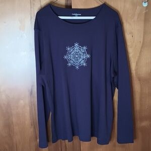 (e1-15) PURPLE snowflake tee 2X